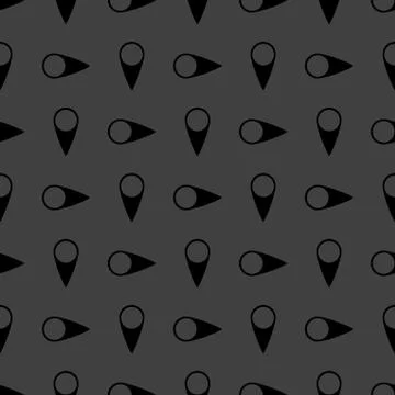 Map pointers web icon. flat design. Seamless gray pattern. Stock Illustration