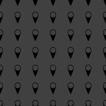Map pointers web icon. flat design. Seamless gray pattern. Stock Illustration