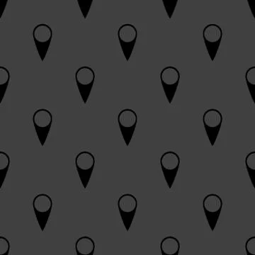 Map pointers web icon. flat design. Seamless gray pattern. Illustrazione stock