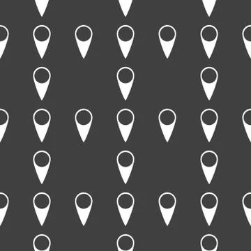 Map pointers web icon. flat design. Seamless gray pattern. イラスト素材