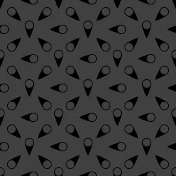 Map pointers web icon. flat design. Seamless gray pattern. Illustrazione stock