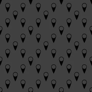 Map pointers web icon. flat design. Seamless gray pattern. Illustrazione stock