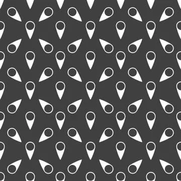 Map pointers web icon. flat design. Seamless gray pattern. イラスト素材