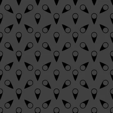 Map pointers web icon. flat design. Seamless gray pattern. Stock Illustration