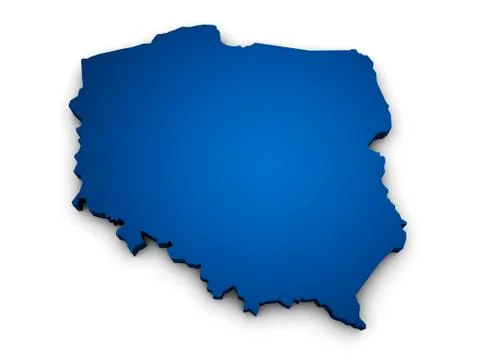 Map of poland 3d shape Stock Illustration