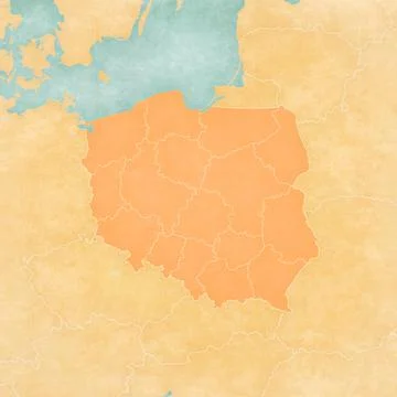 Map of Poland - All Voivodeships Stock Illustration