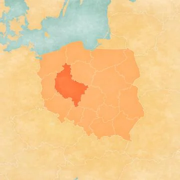 Map of Poland - Greater Poland Stock Illustration