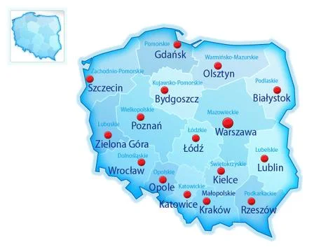 Map of Poland Stock Illustration