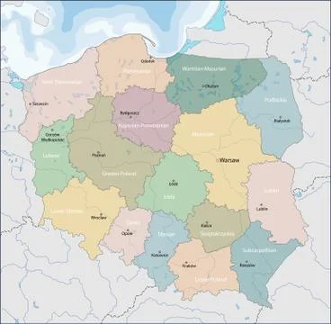 Map of Poland Stock Illustration