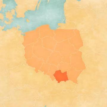 Map of Poland - Lesser Poland Stock Illustration