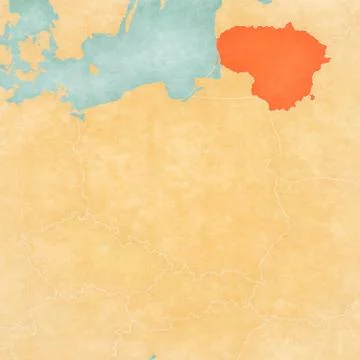 Map of Poland - Lithuania Stock Illustration