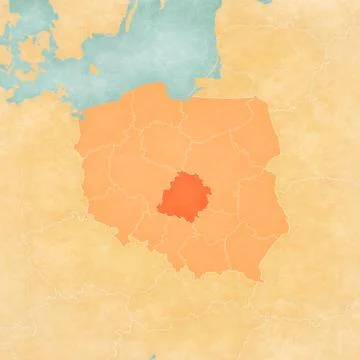 Map of Poland - Lodz Stock Illustration