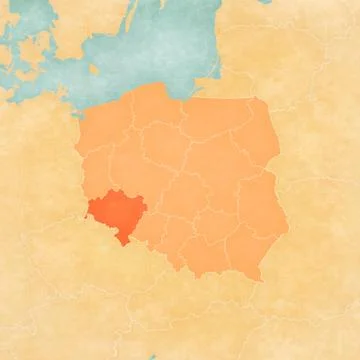 Map of Poland - Lower Silesia Stock Illustration