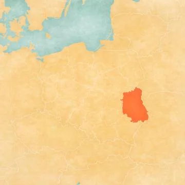 Map of Poland - Lublin Stock Illustration
