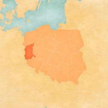 Map of Poland - Lubusz Stock Illustration