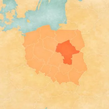 Map of Poland - Mazovia Stock Illustration