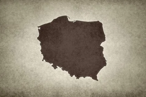 Map of Poland on a paper Stock Illustration