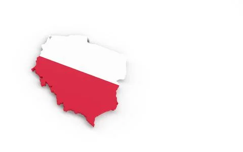 Map of Poland with Polish flag 3D rendering Illustrazione stock