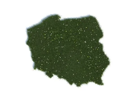 Map of poland series countries out of realistic grass Stock Illustration