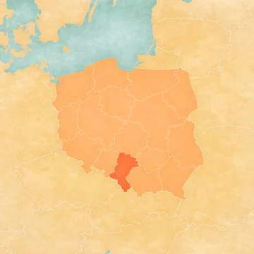Map of Poland - Silesia Stock Illustration