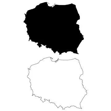 Map of Poland on white background. black and white map of Poland. flat style. Stock Illustration
