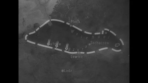 Map of Polish defensive pockets destruction Stock Footage 103389503