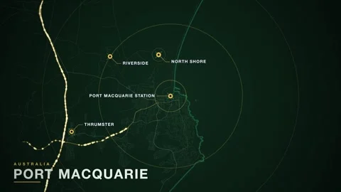 Map of Port Macquarie 스톡 동영상 341059491