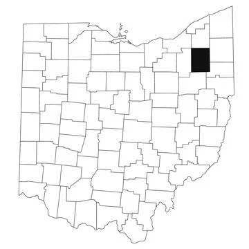 Map of portage County in Ohio state on white background. single County map .. Stock Illustration