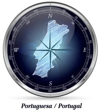 Map of portugal with borders Stock Illustration