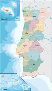 Map of Portugal Stock Illustration