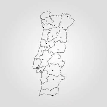 Map of Portugal Stock Illustration