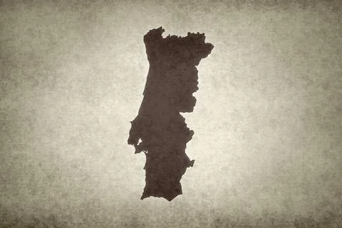 Map of Portugal on a paper Stock Illustration
