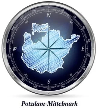 Map of potsdam-mittelmark with borders Stock Illustration