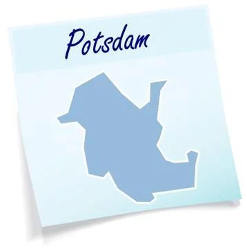 Map of potsdam as sticky note Stock Illustration