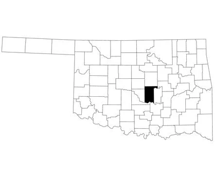 Map of pottawatomie  County in Oklahoma state on white background. single C.. Stock Illustration