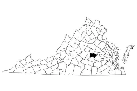 Map of Powhatan County in Virginia state on white background. single County.. Stock Illustration
