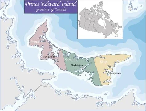 Map of Prince Edward Island Stock Illustration