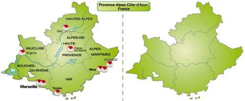 Map of provence-alpes-cote d azur Stock Illustration
