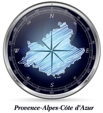 Map of provence-alpes-cote d azur with borders Stock Illustration