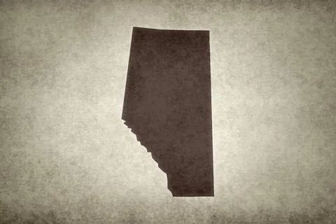 Map of the province of Alberta on a paper Stock Illustration