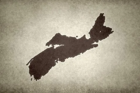 Map of the province of Nova Scotia printed on a paper Stock Illustration