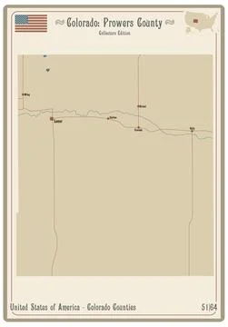 Map of Prowers County in Colorado Stock Illustration