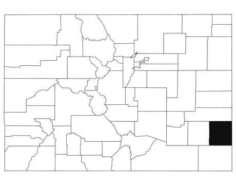 Map of prowers County in Colorado state on white background. single County .. Stock Illustration