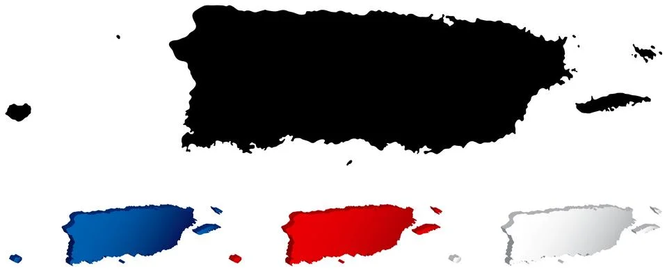 Map of Puerto Rico 库存插图