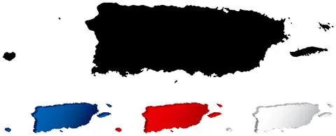 Map of Puerto Rico 스톡 일러스트