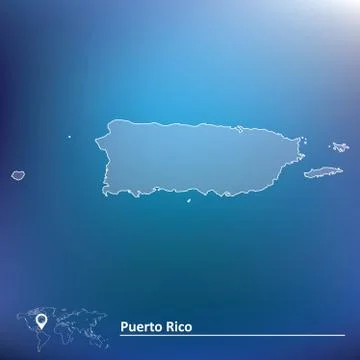 Map of Puerto Rico Stock Illustration