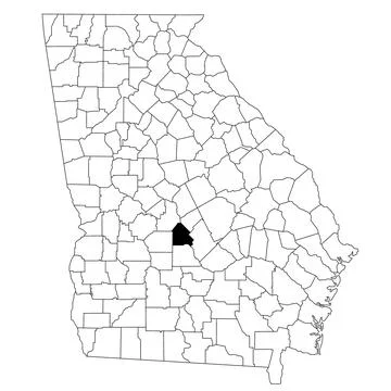 Map of Pulaski County in Georgia state on white background. single County m.. Stock Illustration