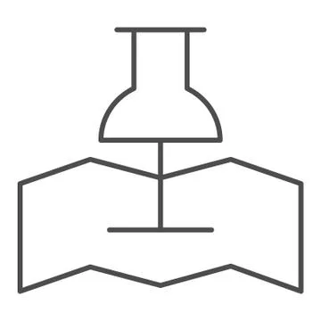 Map with push pin thin line icon. Location pointer vector illustration isolated Stockillustratie