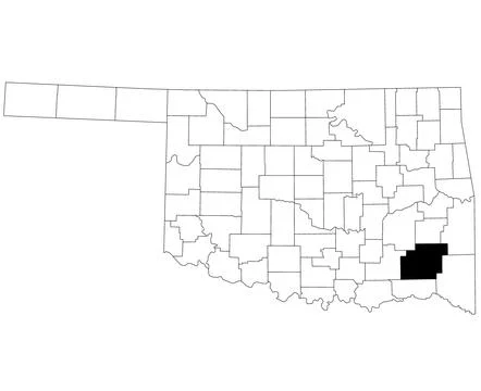 Map of pushmataha County in Oklahoma state on white background. single Coun.. Stock Illustration
