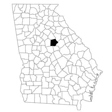 Map of Putnam County in Georgia state on white background. single County ma.. Illustrazione stock